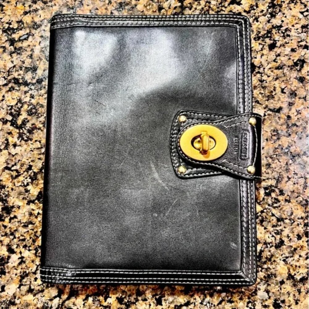 *NFS*DISO (DO NOT BUY) COACH VINTAGE TURNLOCK JOURNAL COVER